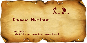 Knausz Mariann névjegykártya